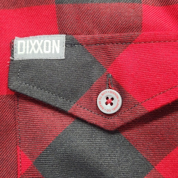 DIXXON Women's Flannel Shirt Fifty Fifty Button Down L/S Red Buffalo Plaid Small - Picture 5 of 8